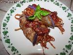Involtini di melenzana con bavette al pomodoro